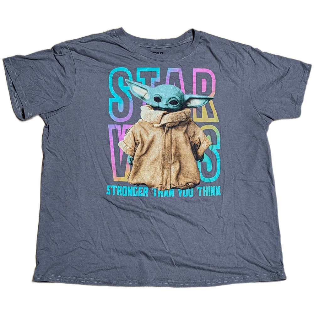 Star Wars The Mandalorian Baby Yoda T Shirt Mens Size XL Gray‎ Mad Engine